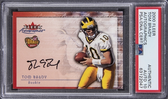 2000 Fleer Autographics Tom Brady Signed Rookie Card - PSA Authentic, PSA/DNA 10